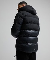 Veste matelassée à capuche noire pour homme, coupe-vent, fermeture éclair, rembourrage en polyester, vêtements d'extérieur décontractés pour l'hiver