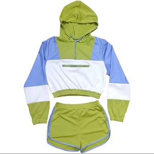 Custom Made 2026 High Quality Lightweight Nylon Windbreaker <b>Set</b> Custom Embroidery Logo 4 Panel Windproof Short & Jacket <b>Set</b> - Product Image 6