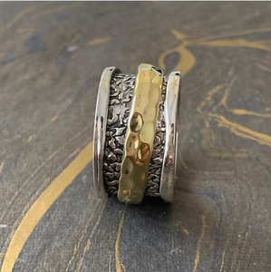 Artisan Crafted 925 Silver <b>Spinner</b> <b>Ring</b> Rotating Band Meditation Jewelry Everyday Wear Wholesale Supplier - Product Image 2