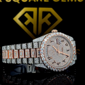 Nuevo Reloj de Lujo Unisex con Cristal de Zafiro, Resistente al Agua, Caja de Acero Inoxidable, Movimiento de Cuarzo Automático, Correa con Diamantes Moissanite - Product Image 1