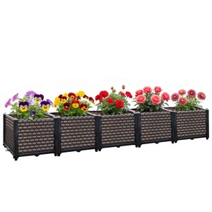 Mango Wood Raised Garden <b>Planter</b> Box - Modular Herb Container Wholesale - Product Image 1