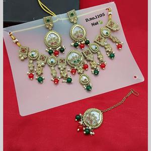 Designer Gold Plated Fine Jewelry <b>Set</b> with Crystal Stones and <b>Pearls</b> Radiant Necklace <b>Set</b> for Weddings and Festival Wear - Product Image 1