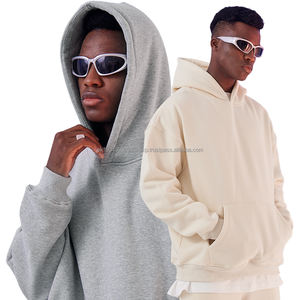 Sudadera con capucha en blanco de alta calidad sin cuerdas, sudaderas con capucha de gran tamaño de algodón grueso personalizado para hombre - Product Image 1