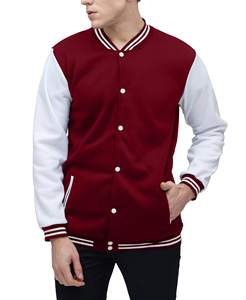 Vestes universitaires rétro unisexes en laine avec manches en cuir et patchs en chenille brodés avec logo personnalisé OEM pour hommes - Product Image 1
