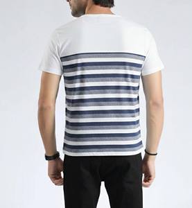 เสื้อยืดผู้ชายดีไซน์ใหม่ เสื้อยืดผู้ชายปากีสถาน เสื้อยืดคอวีลายทางแบบกำหนดเอง มีกระเป๋าเสื้อ ทรงพอดีตัว ผ้าฝ้ายนุ่ม สไตล์โมเดิร์นทันสมัย - Product Image 5