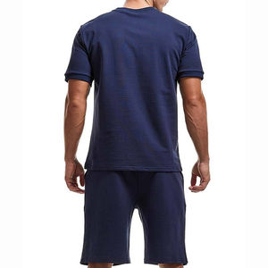 Conjuntos de Camiseta y Pantalones Cortos Transpirables para Hombre, con Logotipo Personalizado, al por Mayor, Tallas Grandes, Ropa Deportiva con Patrón Sólido y Servicio OEM - Product Image 6