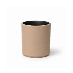 Mug de voyage en porcelaine blanche de style japonais moderne, finition mate, tasse à thé unie marron, vente en gros - Product Image 1
