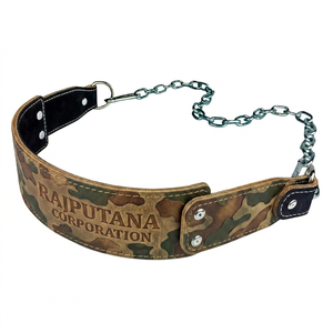 Cinturón de levantamiento de pesas con cadena de cuero para dominadas, cinturón de cuero unisex para soporte lumbar, cinturón de cuero de camuflaje para dominadas - Product Image 5