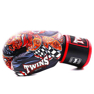 Gants de boxe MMA imprimés pour jumeaux, en cuir, imperméables, légers, à doigts entiers, avec fermeture auto-agrippante réglable - Product Image 6