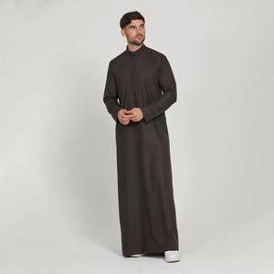 Fashionable Islamic <b>Men</b> Thobes Jubba 100% High Quality Dark Long Suit <b>Thobe</b> <b>Men's</b> Clothing Ramadan Djellaba Eid - Product Image 3