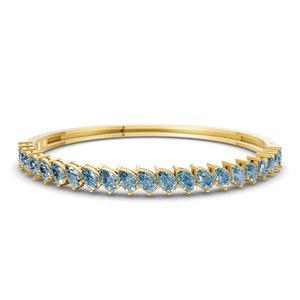 Factory Wholesale Tennis <b>Bracelet</b> In 14k Gold Pear Cut Cascade Ice Blue Lab Grown Diamond Openable <b>Bangle</b> <b>Bracelet</b> (1 Ct. Tw.) - Product Image 4