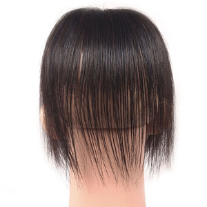 Cosmo Korea Premium Human Hair Wig (8x10)-7 Inch Silky Straight Soft Touch Natural Look Remy Hair <b>Medium</b> Length Lightweight Hair - Product Image 5