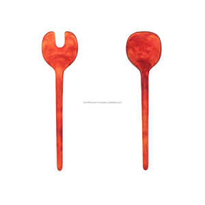 Juego de cubiertos Spork de resina de remolino rojo sostenible de alta calidad para servir en hoteles, restaurantes, bodas - Product Image 1