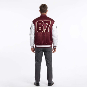 Chaqueta de lana universitaria de béisbol para hombre BLACKTHORN WORLD Winter con bordado de chenilla y parches de lana en el frente triple - Product Image 3