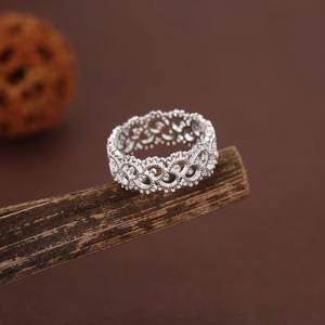 Bague en argent sterling avec motif dentelle filigranée - Product Image 5