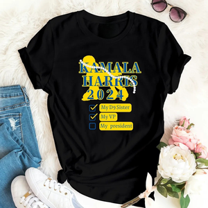 Camiseta Blanca de Algodón Estampada VOTE Fashion para Mujer, Manga Corta, Cuello Redondo, Diseño Gráfico, Informal, con Estampado de Votación, Personalizada, Venta al Por Mayor - Product Image 1