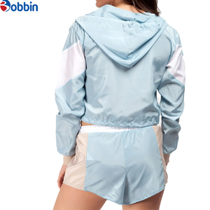 Conjunto corto cortavientos para mujer, nuevo conjunto cortavientos de nailon unisex a la moda, personalizado, con cremallera, elástico e impermeable para mujer - Product Image 1