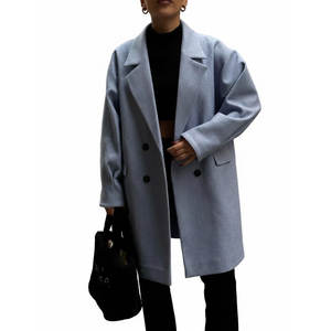 Manteau long pour femme, style tendance, tissu en toile, doublure en coton, respirant, saison froide d'hiver - Product Image 1