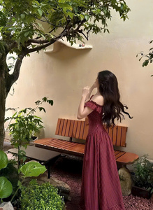 Custom Vintage A-Line <b>Spaghetti</b> <b>Strap</b> Mini Bow off Shoulder Woven Daily Natural Waist Dress for OEM Women Summer Wear - Product Image 4