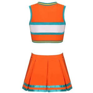 Uniforme de danse de cheerleading pour adultes, style jupe classique pour filles, 100% polyester, impression par transfert thermique, nom personnalisé - Product Image 5
