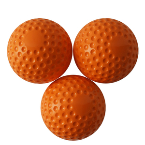 Machine à lancer des balles Orange Dimple avec logo personnalisé, balles de baseball, softball et cricket en PU rigide à fossettes, 12 pouces - Product Image 1