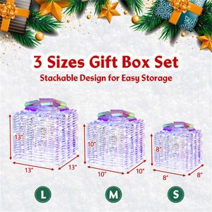 3 scatole regalo natalizie luminose con fiocchi per decorazioni festive - Product Image 2