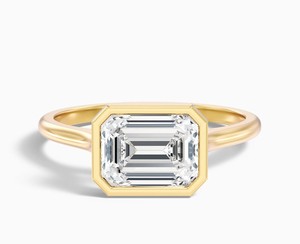 <b>Emerald</b> Cut Moissanite <b>Ring</b> 925 Sterling <b>Silver</b> Yellow Gold Plated Elegant Solitaire Engagement <b>Ring</b> Minimalist Wedding Jewelry - Product Image 1