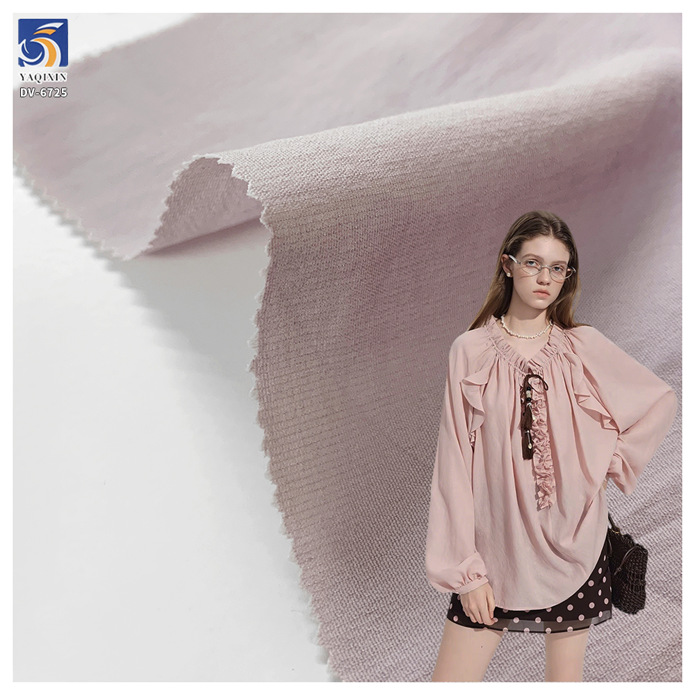 DV-6725 115g Pastel Pink 60% Nylon 40% Rayon Soft Feel Skin Friendly Summer Fabric Lightweight for Womens Blouse Shirt