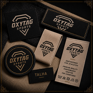 Étiquettes tissées brodées Oxytag Sports, étiquettes rectangulaires en tissu pour vêtements, lavables, découpées au laser, design cousu, prix abordable, OEM - Product Image 2