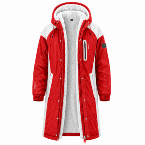 Outdoor Performance Swim Parka Custom Logo Windproof Waterproof Fleece Lined <b>Changing</b> <b>Coat</b> for Swimmers Teams and Coaches - Product Image 3