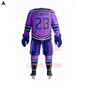 Uniforme de hockey sur glace de haute qualité, nouveau style, broderie personnalisée, différents designs / fabricants professionnels d'uniformes de hockey sur glace - Product Image 5