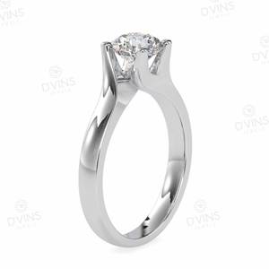 Bague de fiançailles solitaire D'VINS JEWELS en or massif 14 carats, diamant de laboratoire de forme ronde VVS/VS EF 2 carats, certificat IGI, tendance - Product Image 3