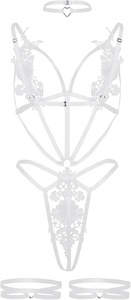 Nouvel ensemble de lingerie sexy HO en dentelle soluble dans l'eau, respirant, en polyester, avec soutien-gorge à maintien ferme et rubans, coussinets amovibles - Product Image 6