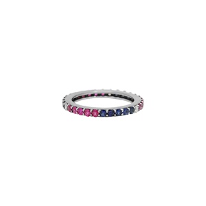 Memoria Jewels Precious Natural Diamond Gemstone 18k Solid White Gold Handmade Eternity Band <b>Rings</b> IGI/ Certified Luxury Gift - Product Image 3