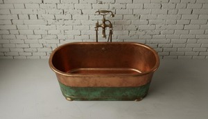 Bañera Independiente de Cobre Sólido de Alta Calidad, Bañera de Hidromasaje Moderna, Ecológica y de Lujo, Personalizable para Hogar, Baño, Spa y Hotel - Product Image 6