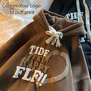 Sudadera con capucha personalizada 3D Puff estampado algodón poliéster blanco hombres invierno sudaderas espuma impresión Logo Unisex pulóver Sudadera con capucha - Product Image 1