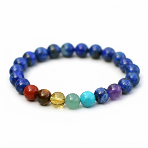 Bracelet bouddha en Lapis Lazuli de haute qualité, perles des sept chakras, cadeau romantique, bijoux à la mode pour hommes et femmes, méditation énergétique - Product Image 1