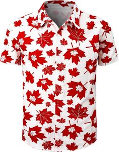 Camisa de hombre de manga corta con estampado tropical, informal, para playa, con botones, de verano, colorida, floral, para vacaciones, de algodón, camisa de verano para hombre - Product Image 1