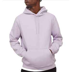 Sweat-shirts à capuche en molleton français épais pour hommes, 100% coton, haute qualité, avec broderie de patch, teinture unie, pour l'hiver - Product Image 1