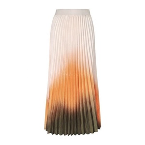 Gradient of Color Women's Formal Satin Breathable <b>Skirts</b> Spring and Summer New <b>Pleated</b> Natural Waist Thin A-line <b>Skirt</b> - Product Image 1
