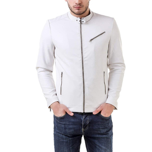 Veste en cuir vintage pour homme, imperméable, effet vieilli, fermeture éclair avant et plusieurs poches, grandes tailles, veste d'hiver en cuir - Product Image 4