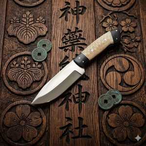 Drop Point <b>Camping</b> Knife Stainless Steel Blade Blue Resin Handle Non Adjustable Edge Outdoor Use - Product Image 6