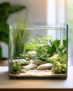 Glass Fish Tank Kit, 5 Gallon Betta Fish Tank <b>Aquarium</b> Starter Kit with Filter, Lights, <b>Lid</b>, for Betta, Goldfish, Small Fish - Product Image 6