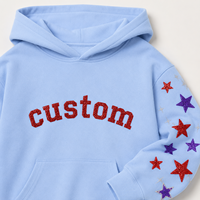 Ensemble de survêtement streetwear vintage surdimensionné personnalisé pour femme avec sweat à capuche et pantalon large à motifs étoiles scintillantes et logo personnalisé