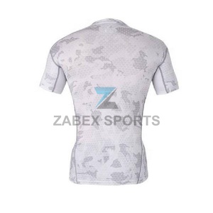 ZABEX SPORTS Rashguard extensible sur mesure pour MMA et BJJ, design personnalisé, ajusté, manches courtes pour homme, idéal pour la pêche - Product Image 3