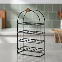 Étagère à épices moderne à trois niveaux en fer durable, organisateur de comptoir de salon, support de rangement autoportant, porte-bouteilles d'assaisonnement
