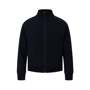 Ensemble de survêtement noir pour homme, sweat-shirt à fermeture éclair à manches longues, poches latérales, vêtement décontracté respirant, col montant, coupe ample, style automne - Product Image 2
