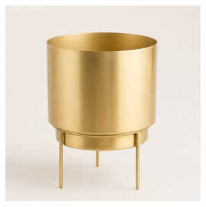 Macetero de metal dorado con soporte, maceta redonda decorativa de hierro para decoración premium de interiores, sala de estar y oficina, a precio económico. - Product Image 6