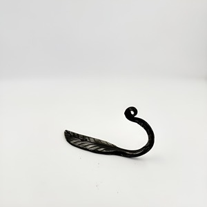 Handmade Metal Leaf Wall Hook Rustic Decorative Blacksmith Hardware for <b>Clothing</b> Storage - Product Image 2