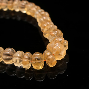 Cuentas talladas lisas de citrino natural con forma de rondelle y melón para la fabricación de joyas, piedras preciosas de citrino - Product Image 5